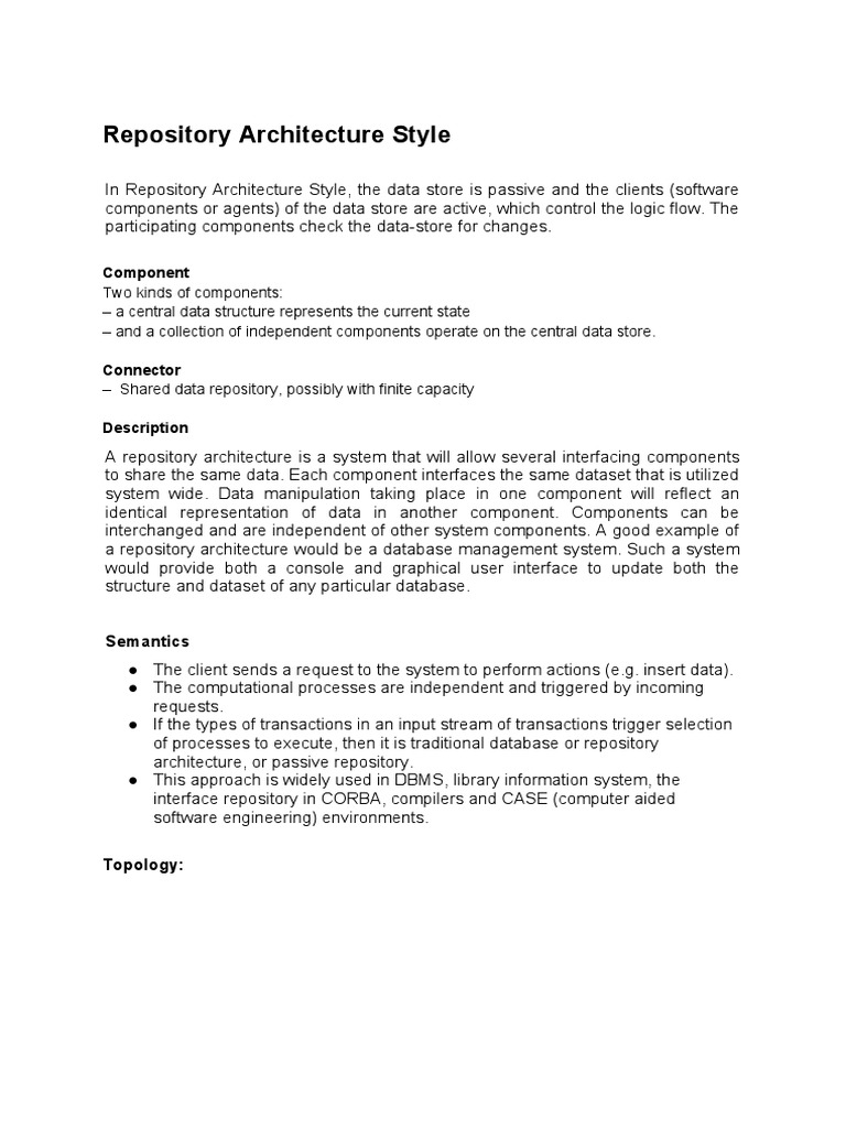 Repository Architecture Style | PDF