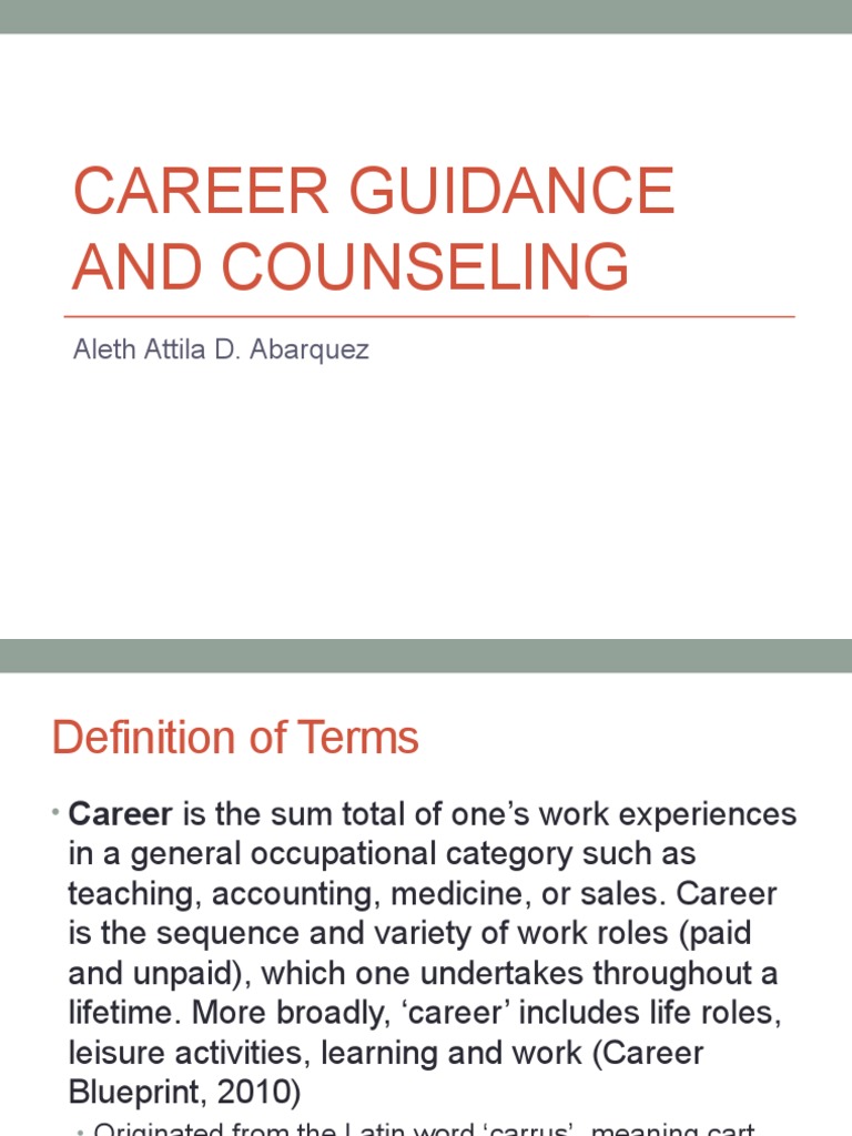 History of Career Guidance and Counseling | PDF | Vocational Education