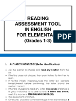 Grades 1 - 3 Reading Assessment Tool in English