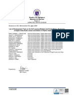 Republic of The Philippines Department of Education: Enclosure On Div. Memorandum No. 336 s.2020