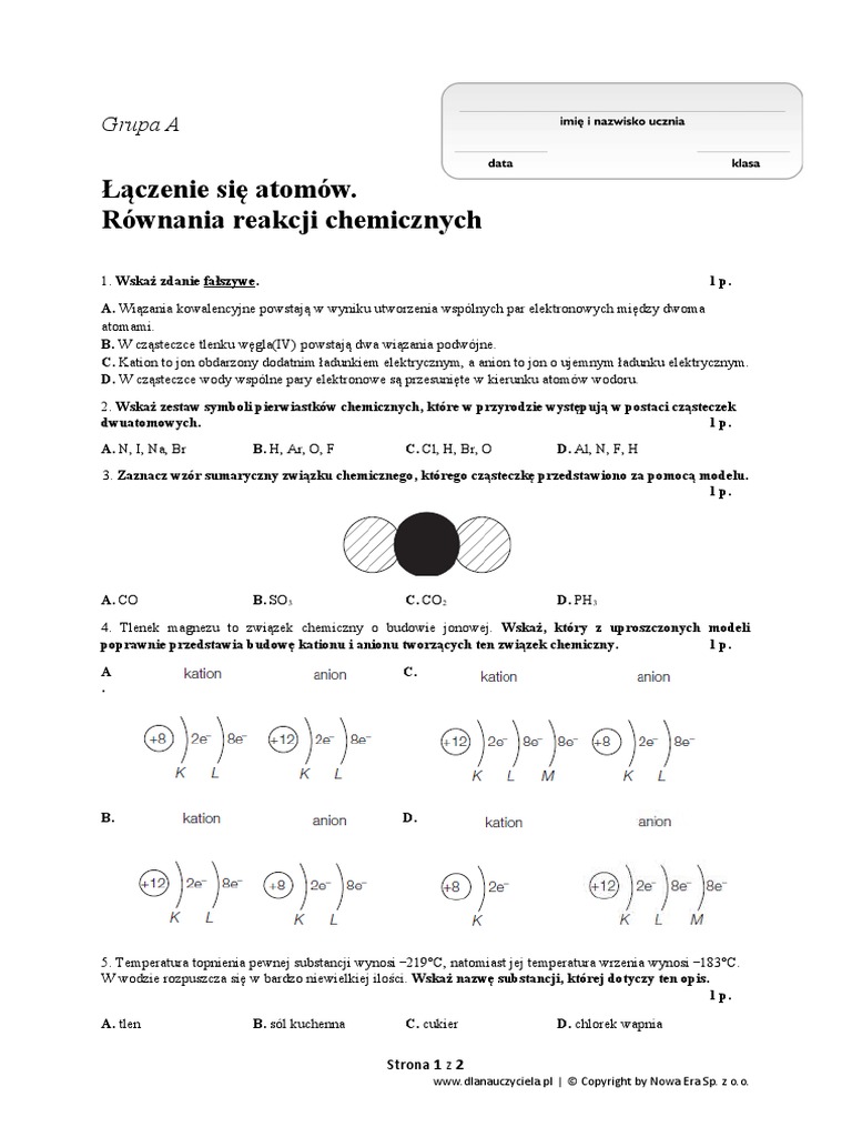 Chemia Nowej Ery 7 Zeszyt ćwiczeń Odpowiedzi Pdf