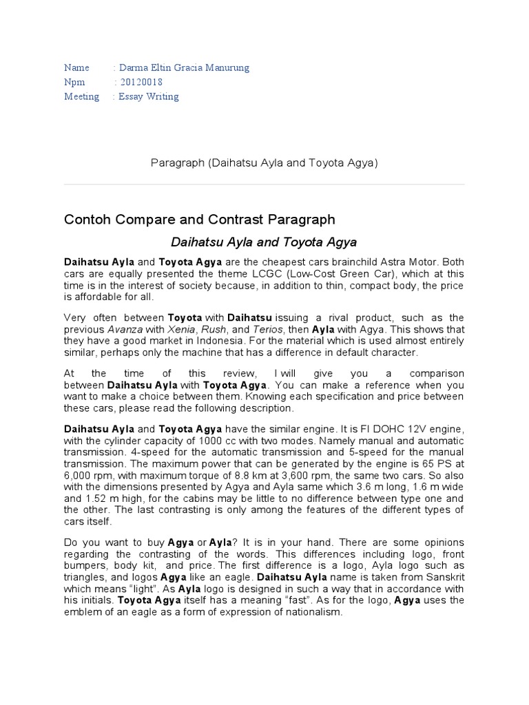 Agya Ayla: Perbandingan, Spesifikasi, dan Panduan Pemilihan PDF/Doc