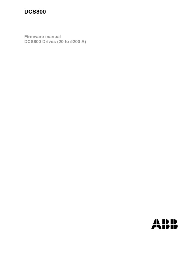 DCS800 Firmware Manual English PDF Switch Electric Motor