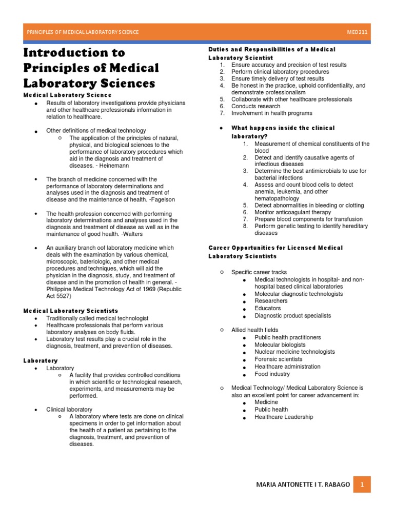 Principles of Medical Laboratory Science | PDF | Medicine | Medical ...