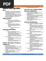 HMIS Data Quality: Data Accurate and Reliable Health Data Are Needed For