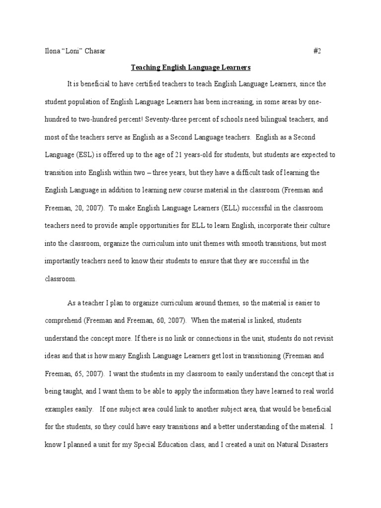 Strategies for Teaching ELL Students | PDF | English As A Second Or ...