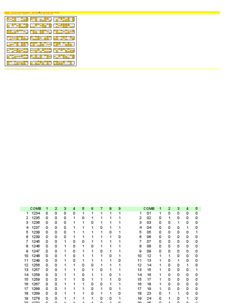 bingo housie ticket generator excel sheet gambling games