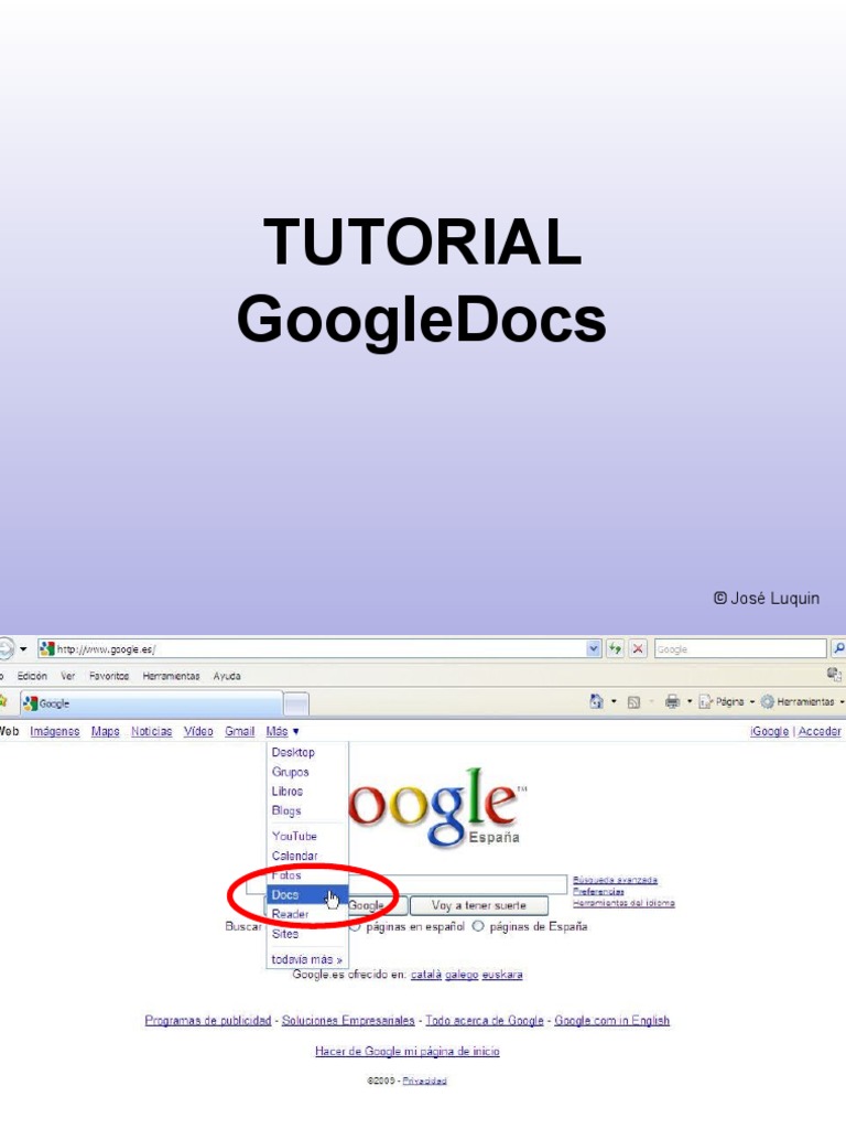 Tutorial Google Docs | PDF | Archivo de computadora | Informática