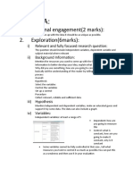 Science IA:: 1. Personal Engagement (2 Marks) : 2. Exploration (6marks)