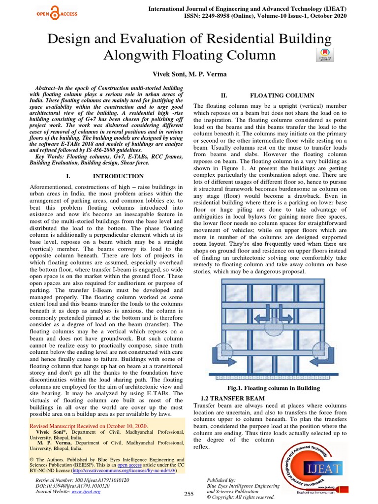 Design and Evaluation of Residential Building Alongwith Floating Column ...