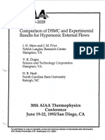 Comparison of DSMC and Experimental Results for Hypersonic External Flows