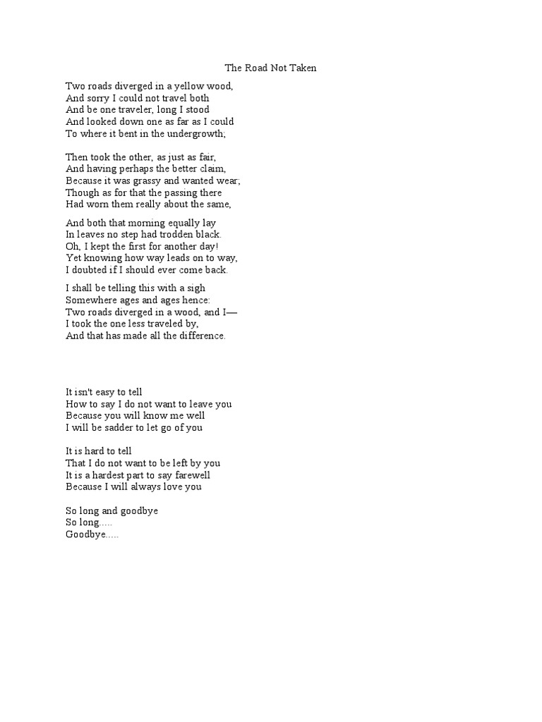 The Road Not Taken | PDF