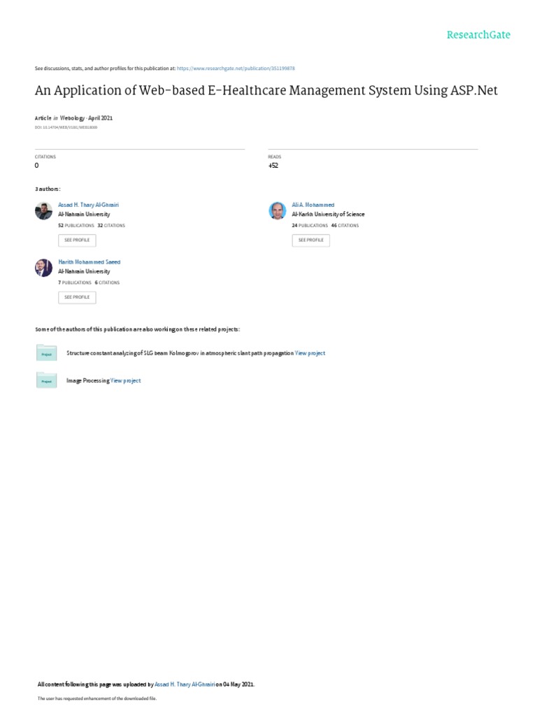An Application of Web-Based E-Healthcare Managemen | PDF | World Wide ...