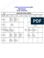 NUST School of Mechanical & Manufacturing Engineering (SMME) BE Mechanical Program Time Table - Fall 2021 Semester