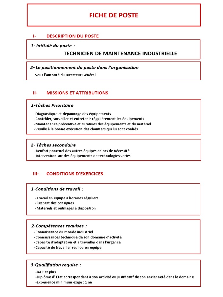 Fiche métier : Maintenance mécanique industrielle