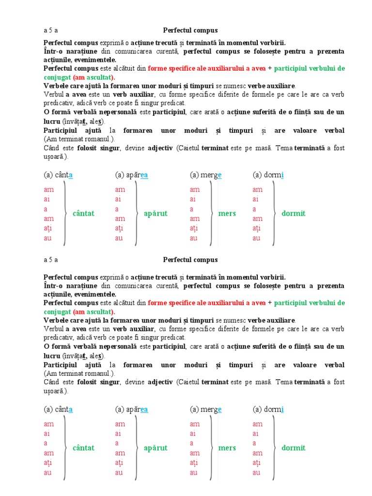Perfectul Compus | PDF