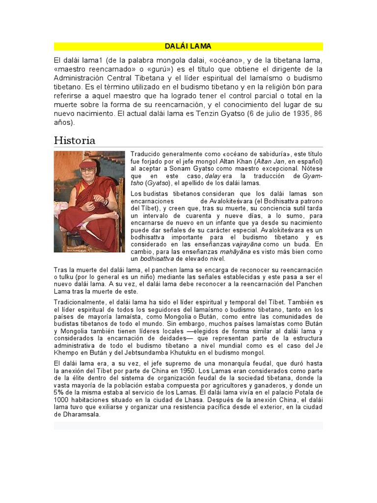 Dalái Lama | PDF | Dalai Lama | Mahayana