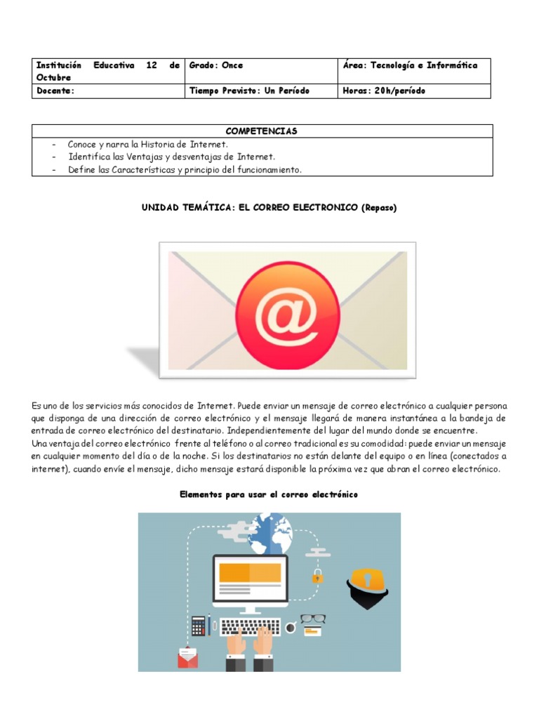 Guia de Tecnologia e Informatrica de Once Grado | PDF | Internet | Gmail