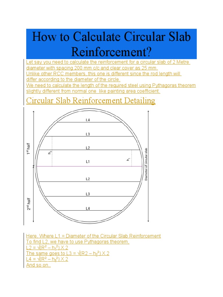 Calculate Circular Slab Reinforcement | PDF | Mathematics