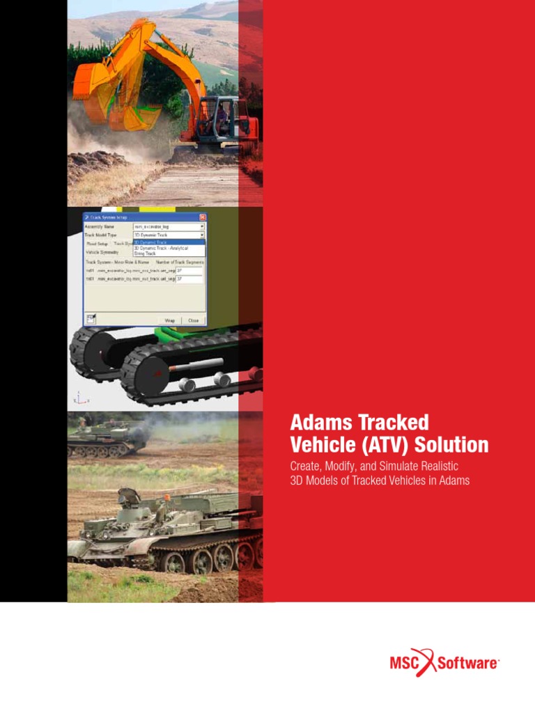 Adams Tracked Vehicle (ATV) Solution | PDF | Simulation | 3 D Computer ...