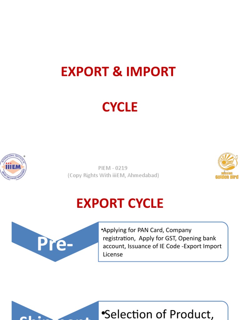 Export - Import Cycle | Download Free PDF | Receipt | Trade