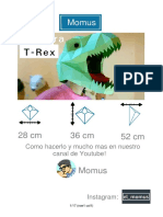 Plantillas para Mascara de Tiranosaurio Rex