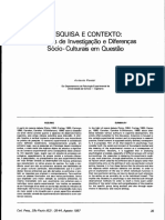 1987 - Roazzi. Pesquisa e Contexto. Métodos de Investigação e Diferenças Sócio-culturais Em Questão.