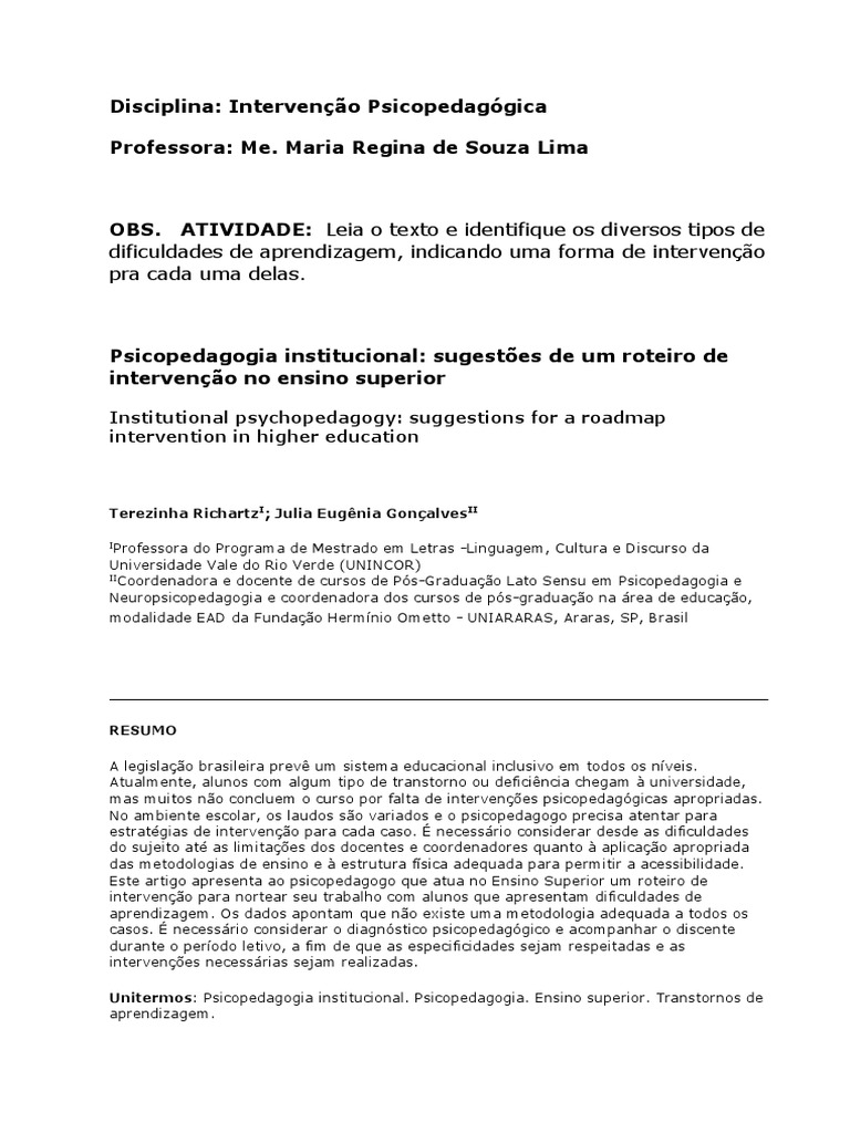 PDF) Bibliografia Psicopedagogia