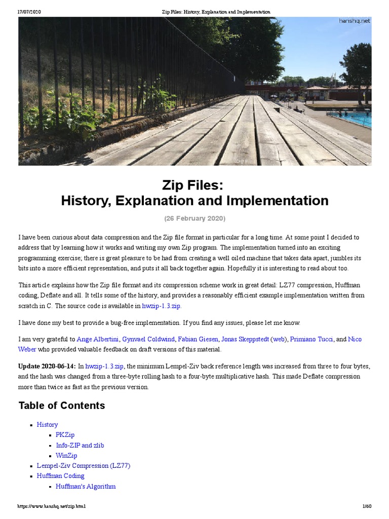 Zip Files History, Explanation and Implementation PDF Zip (File