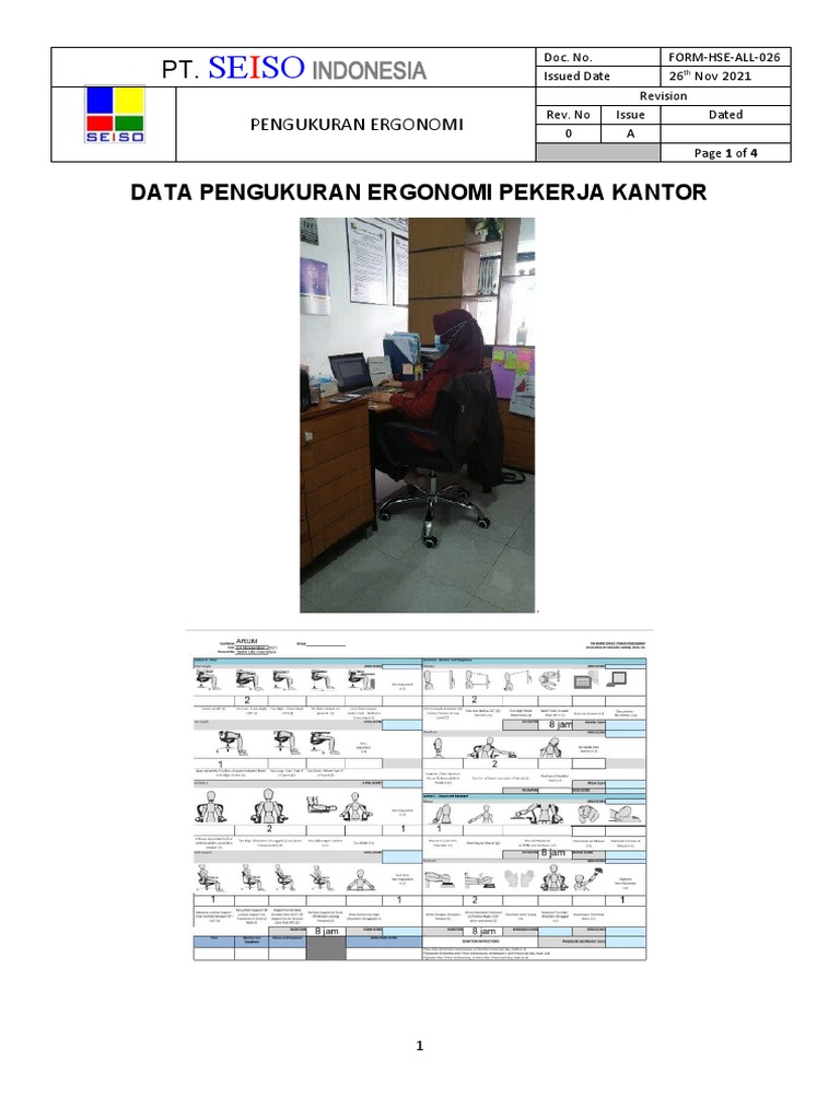 Evaluasi Ergonomi Stasiun Duduk ROSA | PDF