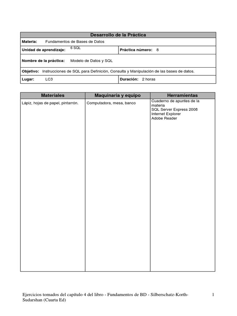 Ejercicios SQL: Modelo de Datos | PDF | SQL | Bases de datos