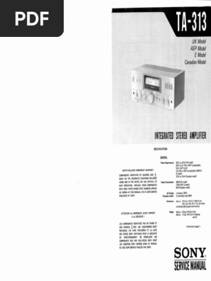 Sony TA 313 Service Manual | PDF