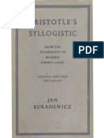 Aristotle's Syllogistic From The Standpoint of Modern Formal Logic (Jan Lukasiewicz)