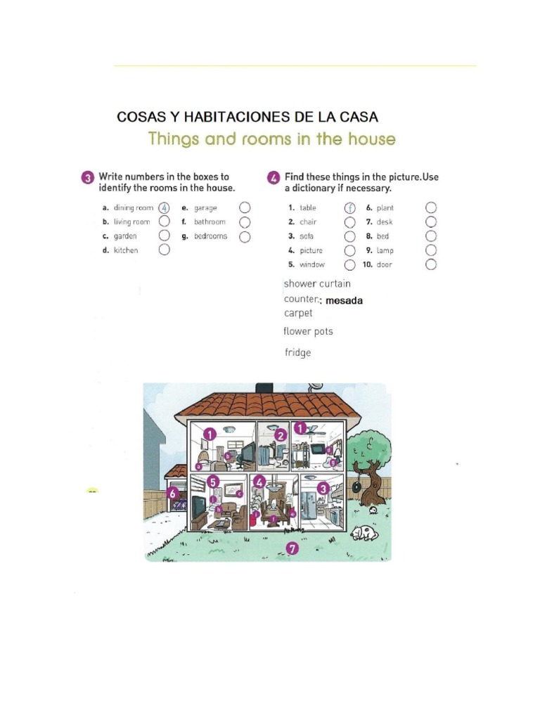 What's Up Starter 3ed Vocabulary Unit 3 The House. PDF