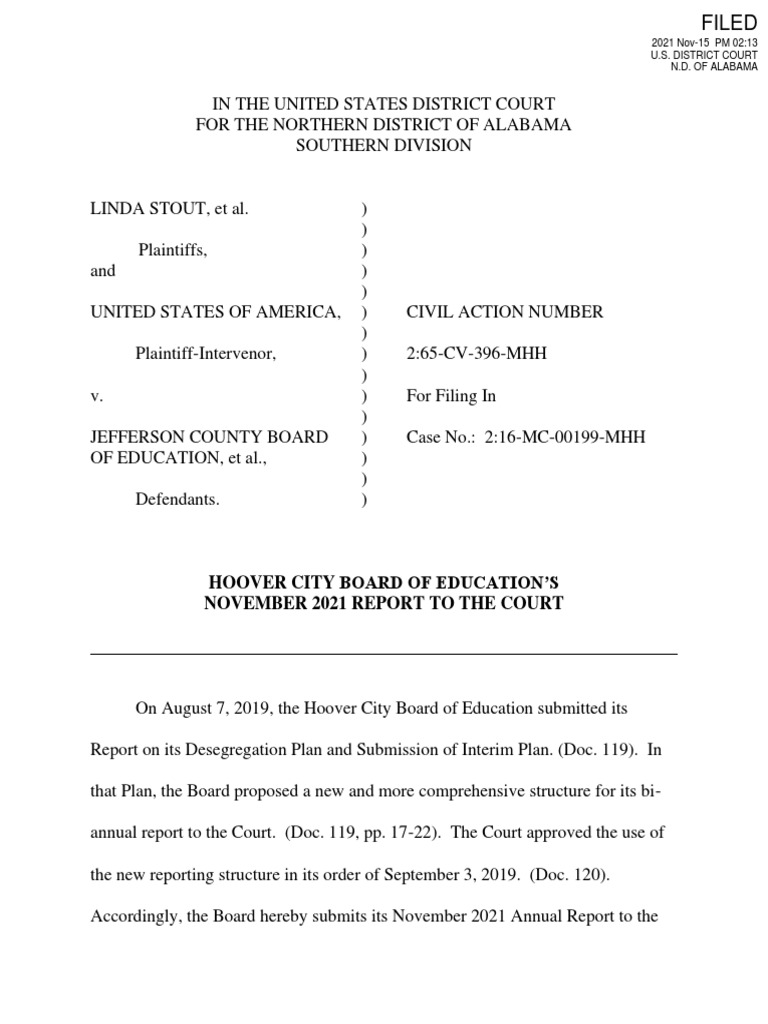 Hoover City Schools Status Report November 2021 PDF Advanced