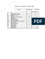 Sociology exam blueprint for 2nd year BSc students