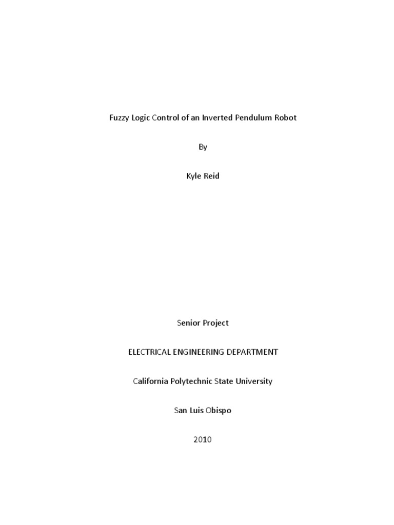 Fuzzy Logic Inverted Pendulum Control | PDF | Fuzzy Logic | Computer ...