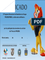 Certificado PROERD 5o Ano participação