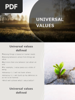 L3. Universal Values