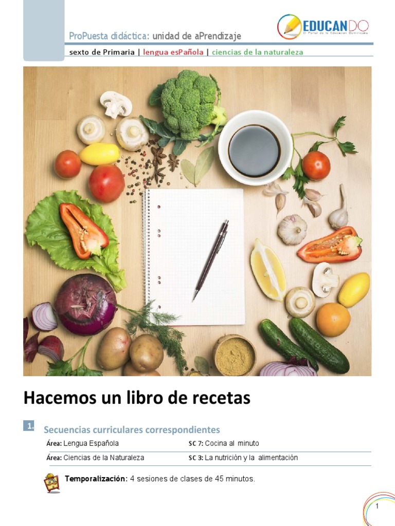 Hacemos Un Libro de Recetas | PDF | ensalada | Vinagreta