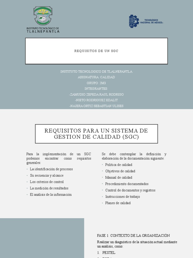 Requisitos para un SGC Efectivo | PDF | Sistema de manejo de calidad ...