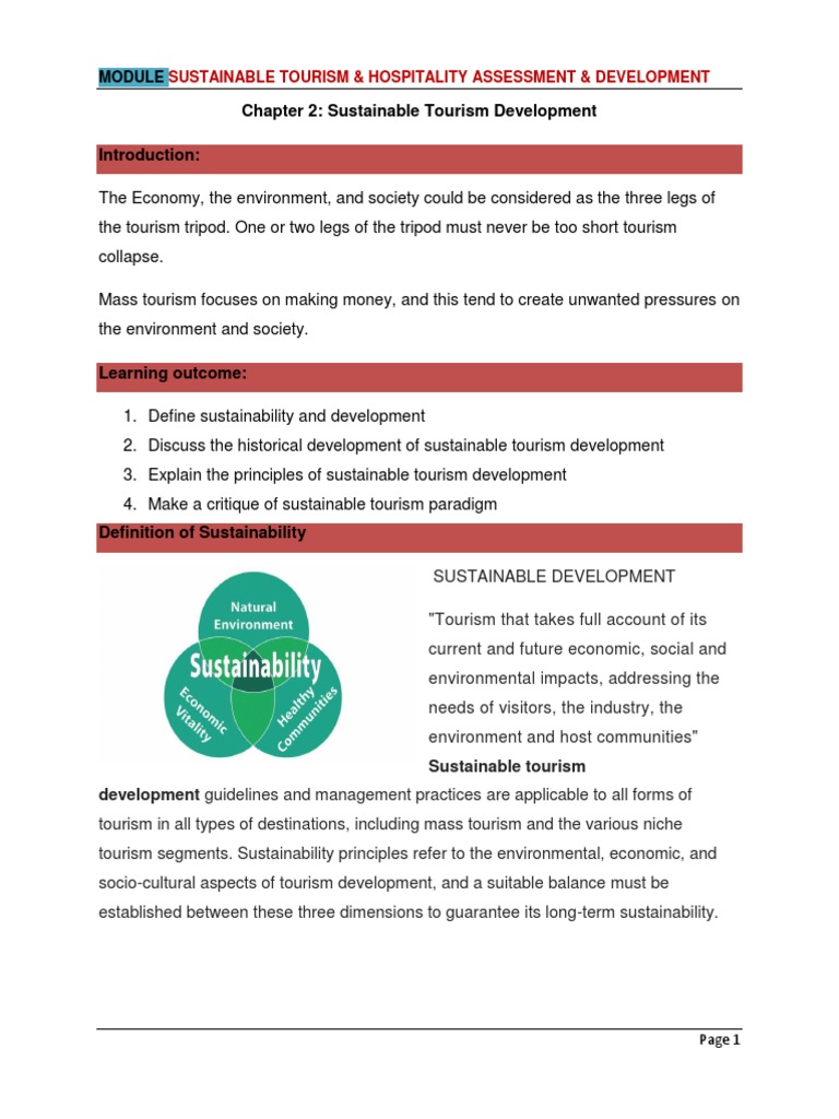 Sustainable Tourism & Hospitality Assessment & Development | PDF ...