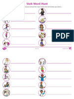 Verb Word Hunt Recording Sheet
