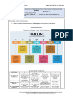 Philippine Literature Timeline Worksheet