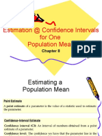Estimation at Confidence Intervals For One Population Mean