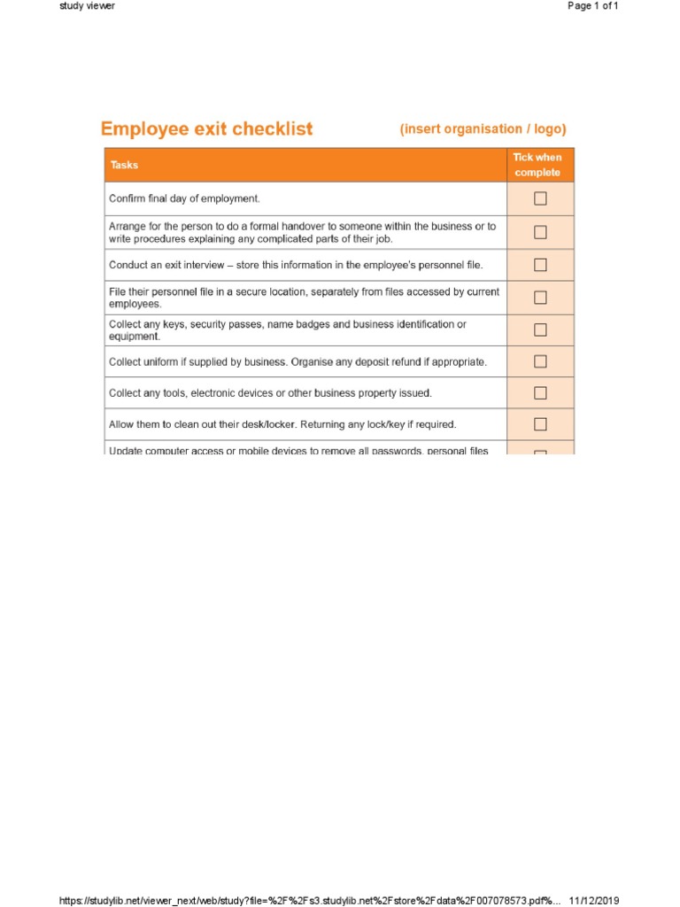 Exit Form | PDF