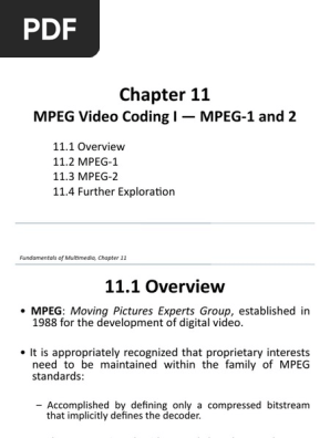 Chapter 11 Mpeg Video Coding I Mpeg 1 And 2