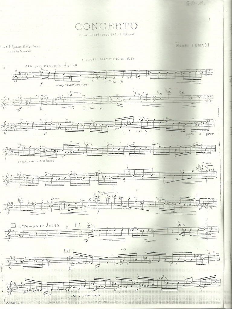 托马斯协奏曲 分谱 Henri Tomasi Concerto PDF