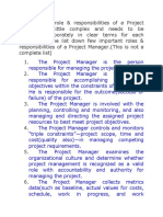 Role & Responsibilities of A Project Manager