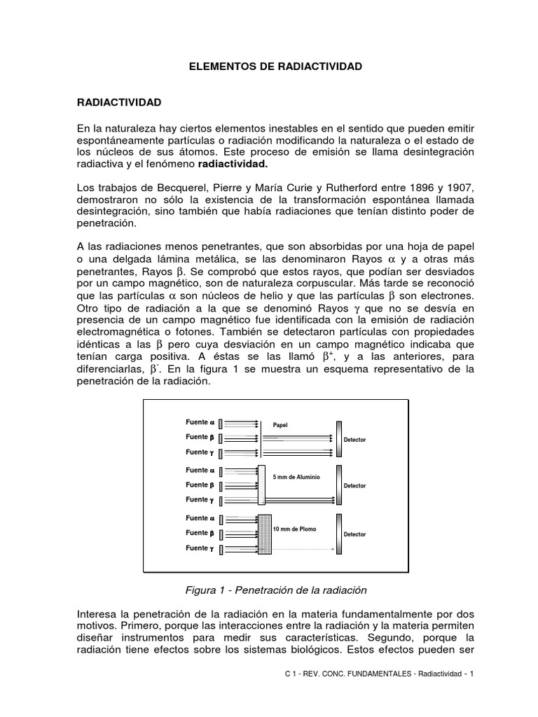 Elementos de Radiactividad | PDF | Desintegración radioactiva | Núcleo ...